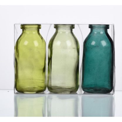 3 stk glasflaske Sandra rich grøn variant