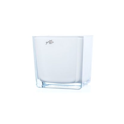 Blomsterskjuler Cube Hvid Opal Sandra Rich 8x8 cm